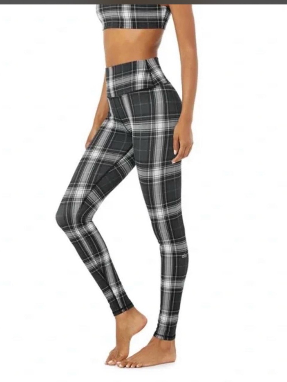 ALO Yoga Black & White Plaid Leggings
